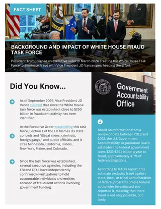 First page of Background and Impact of the White House Fraud Task Force