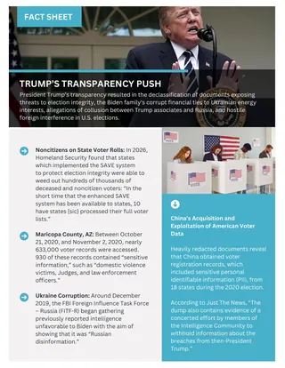 First page of Trump's Transparency Push