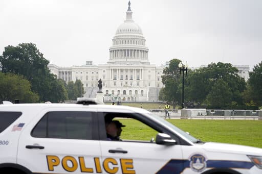 capitol police car in front of the capitol