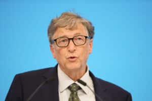 Microsoft founder Bill Gates speaking duirng the Hongqiao International Economic and Trade Forum in the China International Import Expo at the National Exhibition and Convention Centre on November 5, 2018 in Shanghai, China.