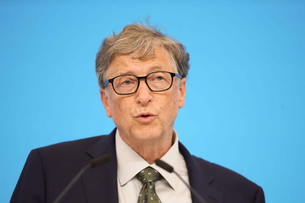 Microsoft founder Bill Gates speaking duirng the Hongqiao International Economic and Trade Forum in the China International Import Expo at the National Exhibition and Convention Centre on November 5, 2018 in Shanghai, China.