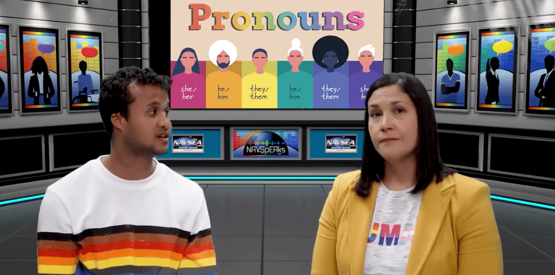 Navy instructional video with pronouns