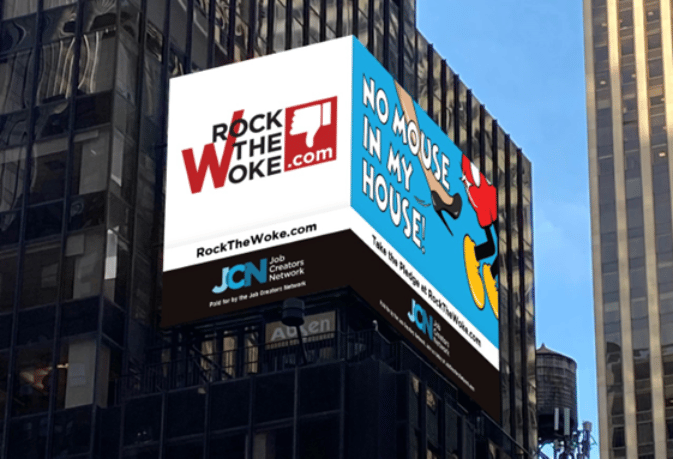 Job Creators Socks Woke Wall Street: ‘No Mouse In My House’ NY Billboard