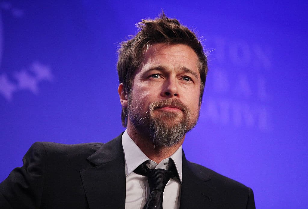 Actor Brad Pitt looks on while discussing post-Katrina New Orleans at the Clinton Global Initiative (CGI) September 24, 2009 in New York City.