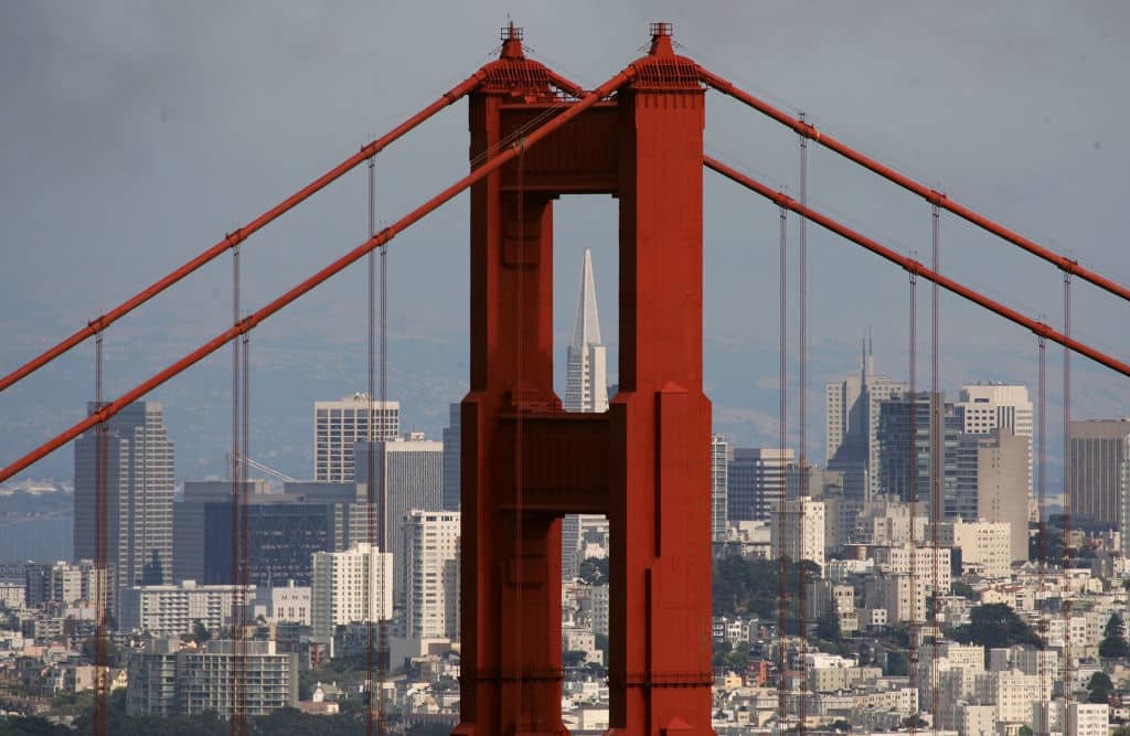 Golden Gate Bridge with San Francisco in background