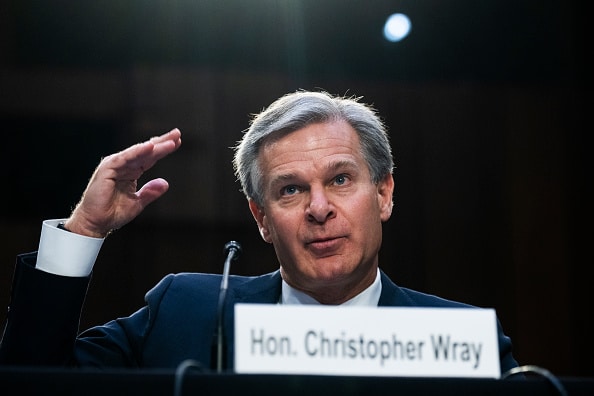 UNITED STATES - AUGUST 4: FBI Director Christopher Wray, testifies during the Senate Judiciary Committee hearing titled Oversight of the Federal Bureau of Investigation, in Hart Building on Thursday, August, 4, 2022. (Tom Williams/CQ-Roll Call, Inc via Getty Images)