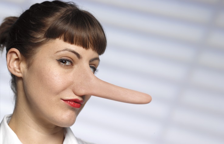 UNTRUSTWORTHY WOMAN WITH LONG NOSE