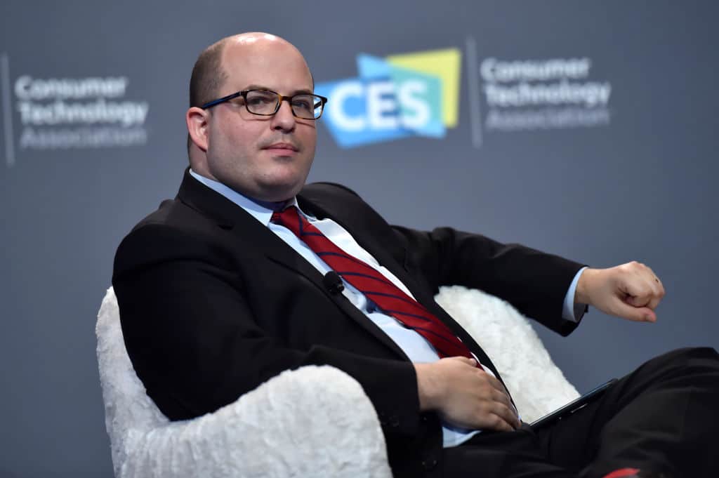 LAS VEGAS, NEVADA - JANUARY 09:  CNN anchor and correspondent Brian Stelter speaks during a press event at CES 2019 at the Aria Resort & Casino on January 9, 2019 in Las Vegas, Nevada. CES, the world's largest annual consumer technology trade show, runs through January 11 and features about 4,500 exhibitors showing off their latest products and services to more than 180,000 attendees.  (Photo by David Becker/Getty Images)
