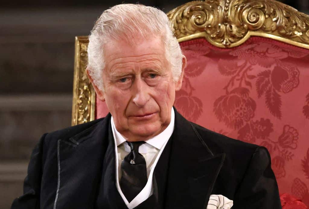 Britain's King Charles III attends the presentation of Addresses by both Houses of Parliament in Westminster Hall, inside the Palace of Westminster, central London on September 12, 2022, following the death of Queen Elizabeth II on September 8. (Photo by HENRY NICHOLLS / POOL / AFP) (Photo by HENRY NICHOLLS/POOL/AFP via Getty Images)