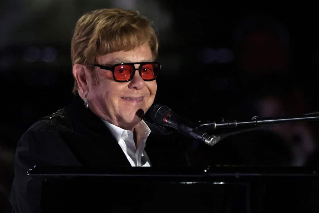 WASHINGTON, DC - SEPTEMBER 23: British singer-songwriter Sir Elton John performs during an event on the South Lawn of the White House on September 23, 2022 in Washington, DC. President Joe Biden and first lady Jill Biden hosted the event titled “A Night When Hope and History Rhyme,” to “celebrate the unifying and healing power of music, commend the life and work of Sir Elton John, and honor the everyday history-makers in the audience, including teachers, nurses, frontline workers, mental health advocates, students, LGBTQ+ advocates and more.” (Photo by Alex Wong/Getty Images)