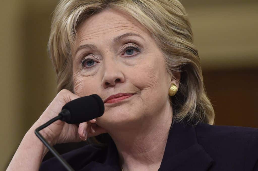 Former Secretary of State and Democratic Presidential hopeful Hillary Clinton testifies before the House Select Committee on Benghazi on Capitol Hill in Washington, DC, October 22, 2015. Clinton took the stand Thursday to defend her role in responding to deadly attacks on the US mission in Libya, as Republicans forged ahead with an inquiry criticized as partisan anti-Clinton propaganda.   AFP PHOTO / SAUL LOEB (Photo by SAUL LOEB / AFP) (Photo by SAUL LOEB/AFP via Getty Images)