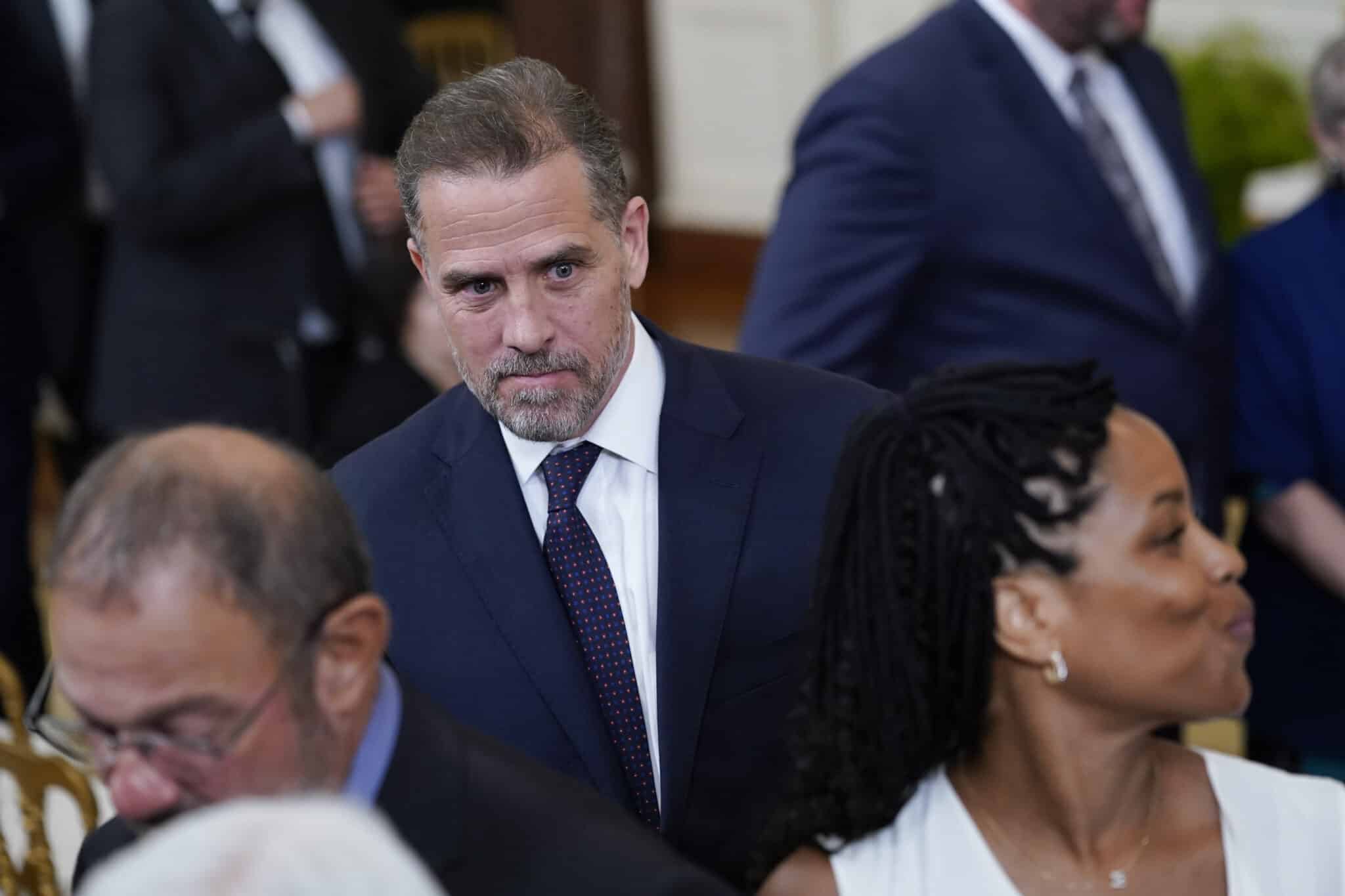 Hunter Biden leaves after President Joe Biden awarded the Presidential Medal of Freedom to 17 people during a ceremony in the East Room of the White House in Washington, Thursday, July 7, 2022. (AP Photo/Susan Walsh)