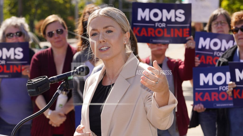New Hampshire Republican 1st Congressional District candidate Karoline Leavitt at a campaign event, Thursday, Sept. 29, 2022, in Manchester, N.H. (AP Photo/Charles Krupa)