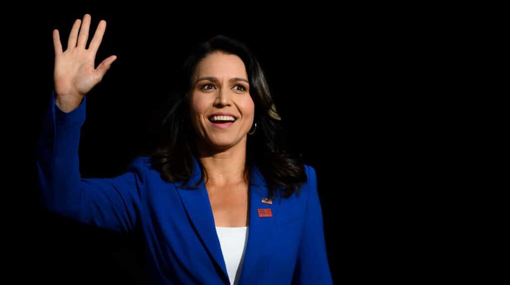 DES MOINES, IA - AUGUST 10: Democratic presidential candidate Rep. Tulsi Gabbard (D-HI) speaks during a forum on gun safety at the Iowa Events Center on August 10, 2019 in Des Moines, Iowa. The event was hosted by Everytown for Gun Safety. (Photo by Stephen Maturen/Getty Images)