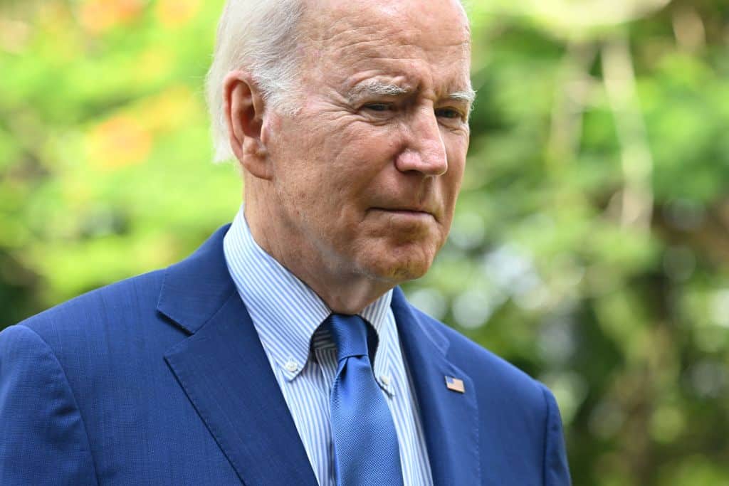 US President Joe Biden speaks about the situation in Poland following a meeting with G7 and European leaders on the sidelines of the G20 Summit in Nusa Dua on the Indonesian resort island of Bali on November 16, 2022. (Photo by SAUL LOEB / AFP) (Photo by SAUL LOEB/AFP via Getty Images)