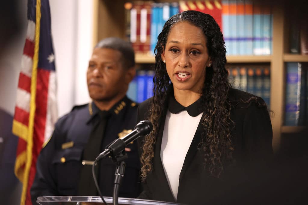 SAN FRANCISCO, CALIFORNIA - OCTOBER 31: San Francisco district attorney Brooke Jenkins speaks during a news conference on October 31, 2022 in San Francisco, California. Jenkins announced state level charges against David Wayne DePape who attacked Paul Pelosi, husband of U.S. Speaker of the House Nancy Pelosi, after breaking into their home. DePape is being charged with attempted murder, residential burglary, assault with a deadly weapon, elder abuse, false imprisonment of an elder and threats to a public official and their family. The U.S. attorney has also filed federal charges against DePape. (Photo by Justin Sullivan/Getty Images)