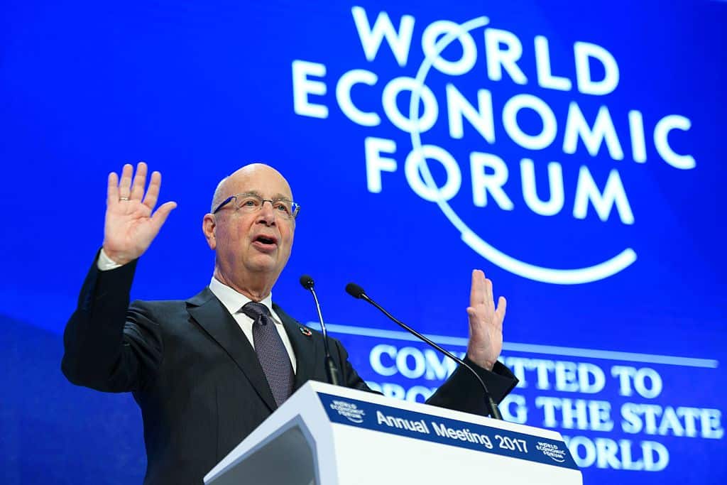 World Economic Forum founder and executive chairman Klaus Schwab gestures during a session of the World Economic Forum, on January 19, 2017 in Davos. / AFP / FABRICE COFFRINI        (Photo credit should read FABRICE COFFRINI/AFP via Getty Images)