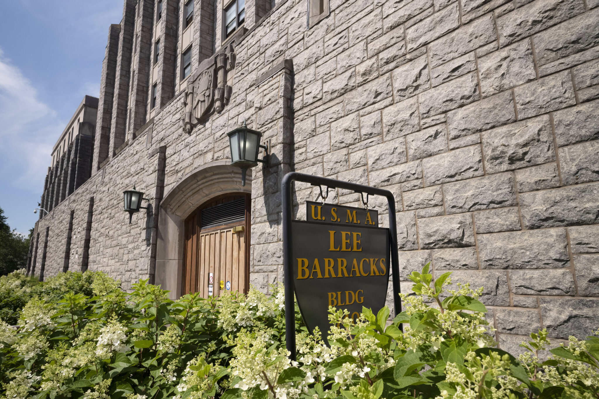FILE - Lee Barracks is shown at the U.S. Military Academy, on Monday, July 13, 2020, in West Point, N.Y. The building is named for Civil War General Robert E. Lee, a West Point graduate who led the Confederate Army. The tributes to Lee that still dot the West Point campus illustrate the academy's dichotomy: The cadets who study military history are taught that Confederate soldiers were no heroes, yet the references to Lee remain. (AP Photo/Mark Lennihan, File)