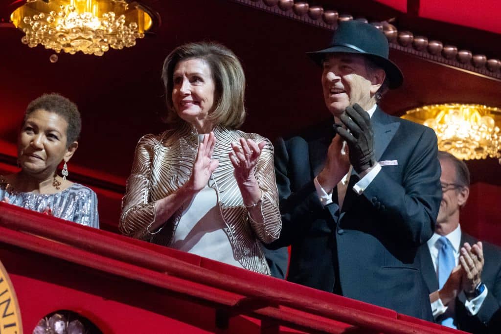 US House Speaker Nancy Pelosi (D-CA) and husband Paul Pelosi attend the 45th Kennedy Center Honors at the John F. Kennedy Center for the Performing Arts in Washington, DC, on December 4, 2022. (Photo by SAUL LOEB / AFP) (Photo by SAUL LOEB/AFP via Getty Images)