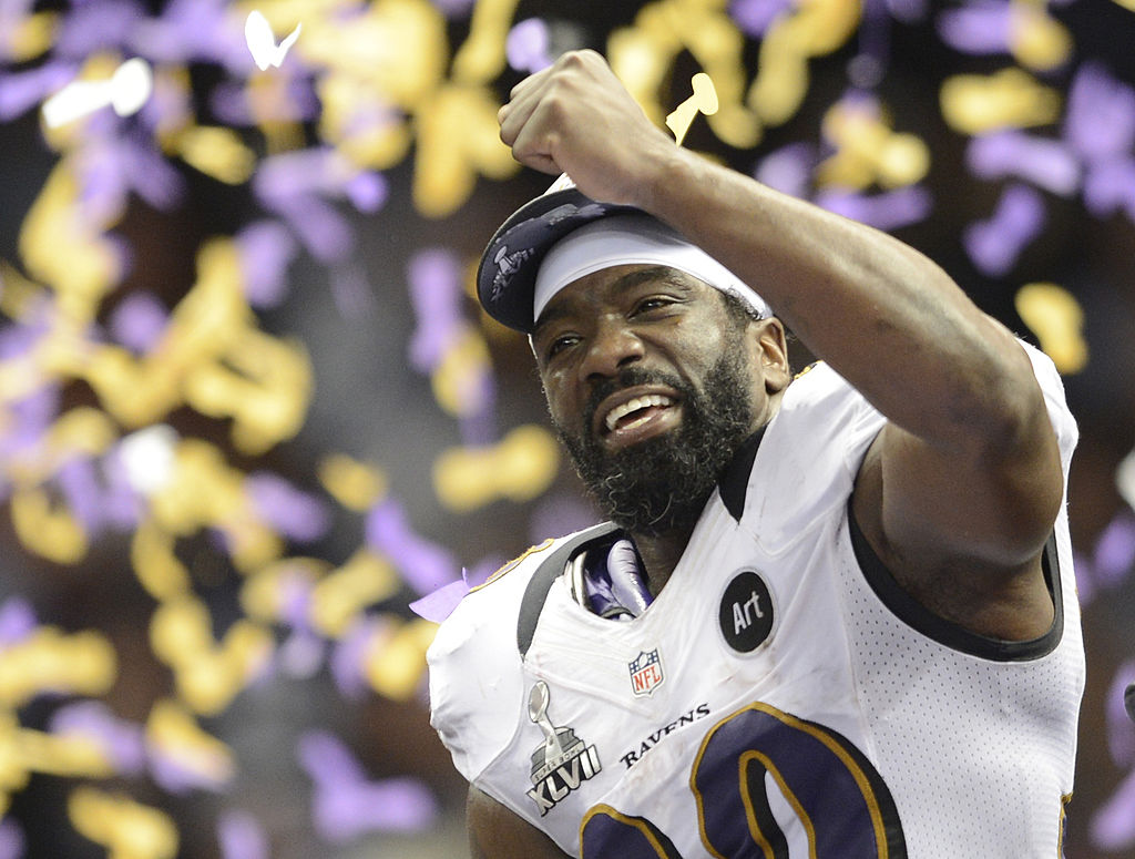 Ed Reed of the Baltimore Ravens celebrates following their 34-31 victory over the San Francisco 49ers in Super Bowl XLVII at the Mercedes-Benz Superdome on February 3, 2013 in New Orleans, Louisiana.  AFP PHOTO / TIMOTHY A. CLARY        (Photo credit should read TIMOTHY A. CLARY/AFP via Getty Images)