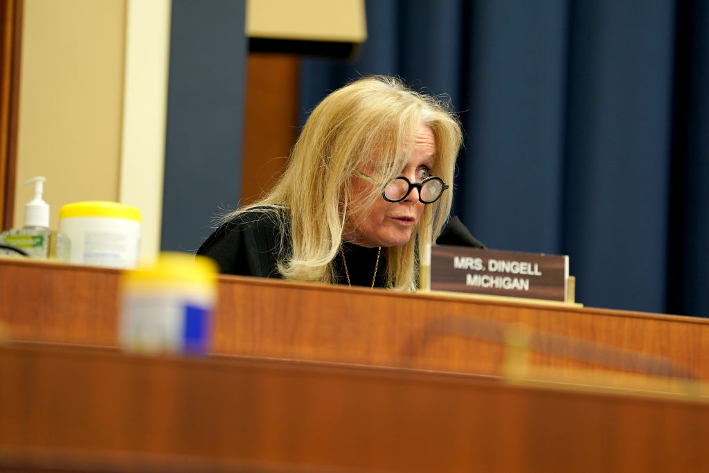Rep. Debbie Dingell (D-MI)  asks questions to Dr. Richard Bright, former director of the Biomedical Advanced Research and Development Authority, during the House Energy and Commerce Subcommittee on Health on May 14, 2019, in Washington, DC. - Bright filed a whistleblower complaint after he was removed in April 2020 from his post as head of the Biomedical Advanced Research and Development Authority (BARDA), the agency charged with developing a vaccine against coronavirus.He said he was removed for opposing the use of malaria drugs chloroquine and hydroxychloroquine for coronavirus, a treatment promoted by President Donald Trump despite little scientific evidence of success. (Photo by Greg Nash / POOL / AFP) (Photo by GREG NASH/POOL/AFP via Getty Images)