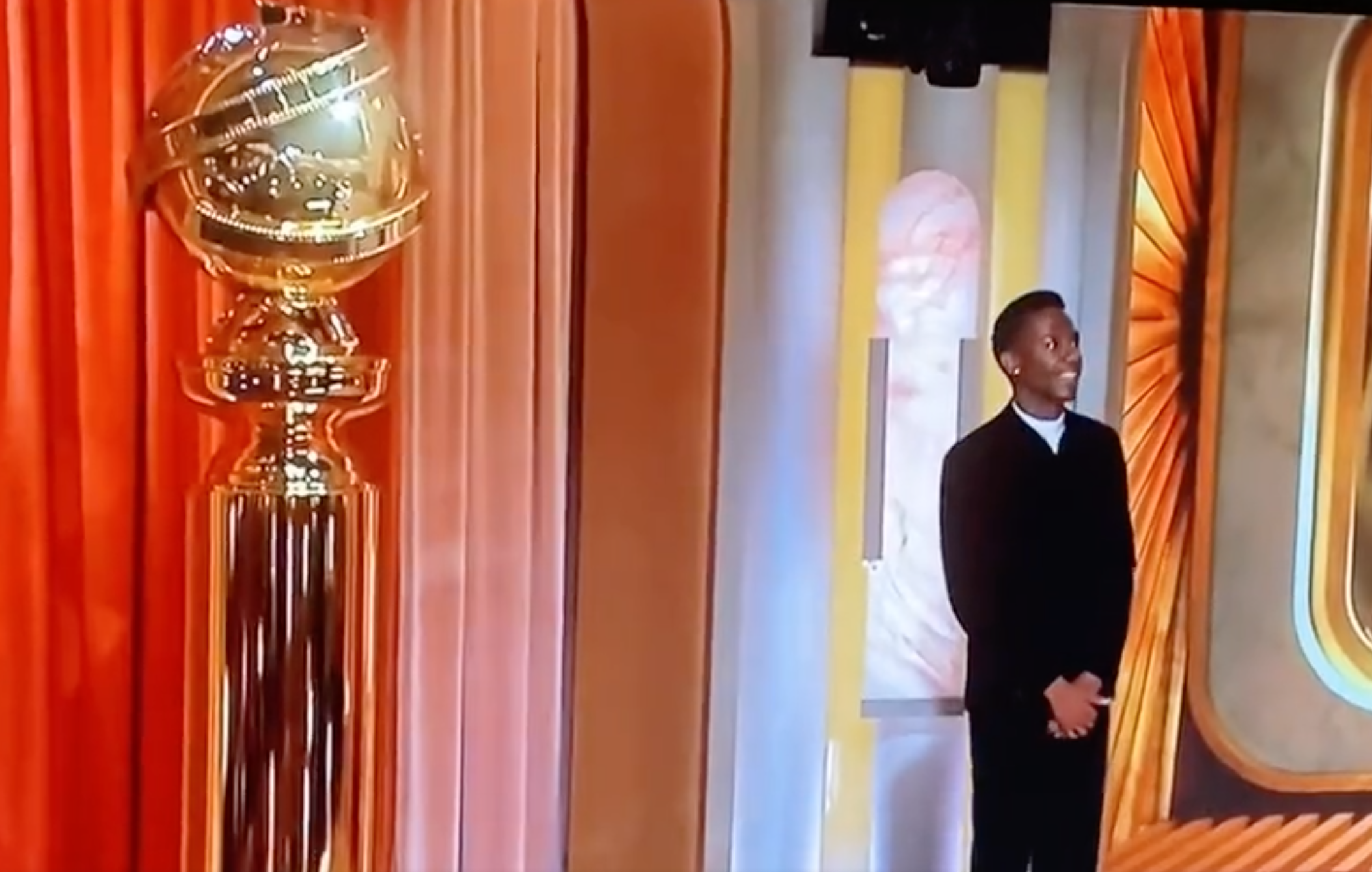Jerrod Carmichael screenshot at Golden Globes